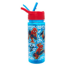 Marvel Spider-man Kids Water Bottles with Built in Dust Cover - 500ml BPA-Free Avenger Kids Drinks Bottle with Carry Handle - School Water Bottle wit