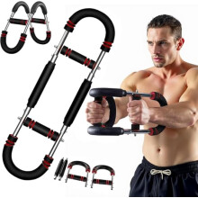 Chest Exerciser for Men, 70-110lbs Adjustable Twister Arm Trainer, Exercise Equipment for Home Use, Portable Home Gym Equipment