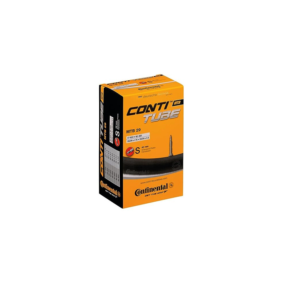 Continental Set Of 2 X B480 Bicycle Inner Tubes/Mtb 29 Inches / 29 X 1.75-2.5 47-62/622 Sv, Black
