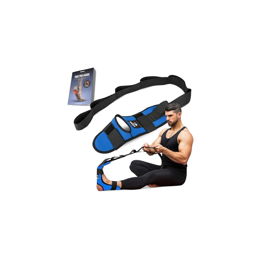 Dmoose Fitness Foot & Calf Stretcher With Adjustable Padded Stretching Strap For Plantar Fasciitis, Hamstring, Heel Spurs And Achilles Tendonitis Rel