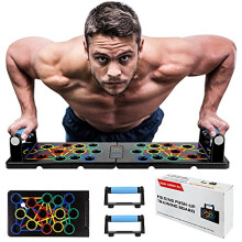 Push Up Board, 24 in 1 Press Up Board Foldable Fitness Training System Multi Functional Home Gym Equipment for Upper Body Strength Training Burn Fat