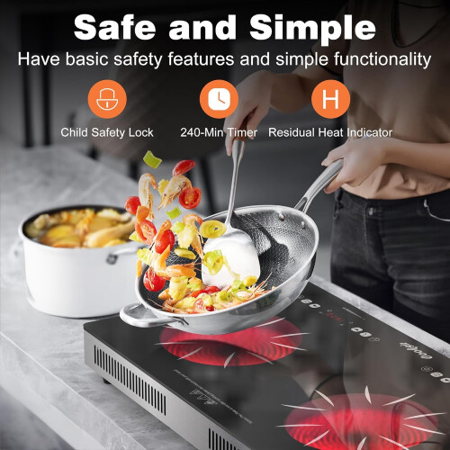 Cooksir Two Electric Hob Portable, Double Ceramic Hob 1