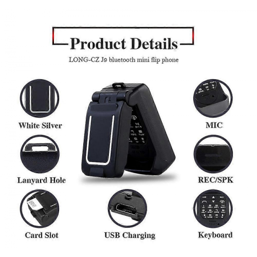 （Black)Mini Mobiltelefon Flip Modell 1