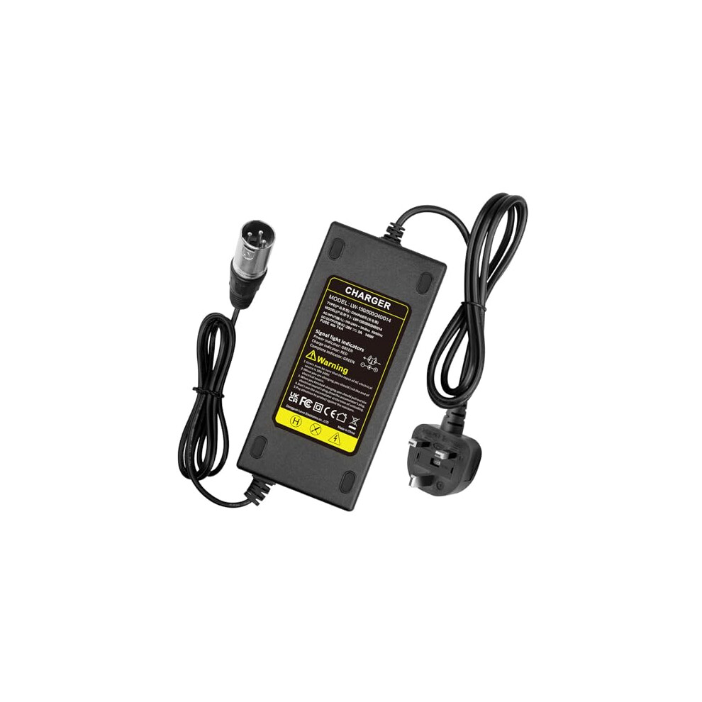 Aryee 29V 24V 5A Scooter Charger, 3 Pin Male Xlr Connector Battery Charger For Electric Wheelchair, Mobility Scooter, Motorcycle, Ebike, Lawn Mower,