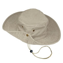 TOSKATOK UPF 50 + Boys Kids Safari Outback Australian Style Cotton Bush Sun Protection Hat with Wide Brim, Detachable Chin Strap, Side Press Studs an