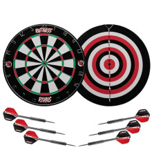 Ruthless | Rivals 18" Double‑Sided Dart Board Game Set | Family Dartboard with 2 Sets of Darts Included | DB074.