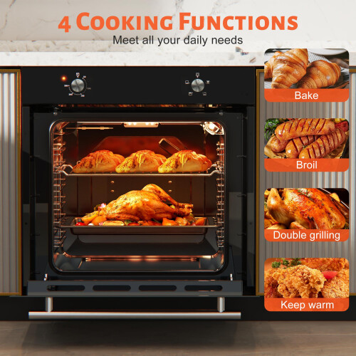 Hobsir Hob 60cm Single Electric Oven, 65L Large 2