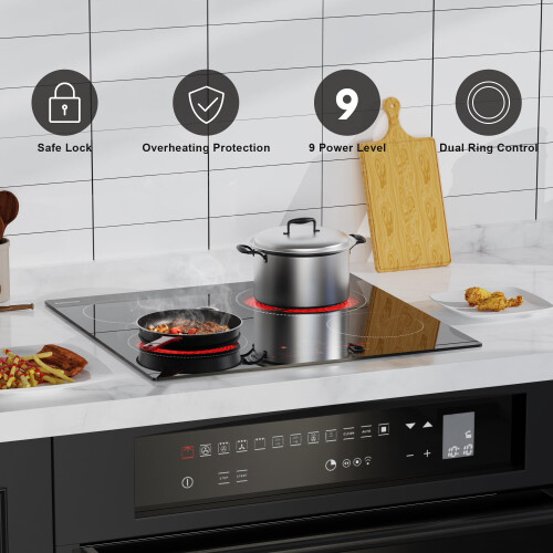 Karinear Ceramic Hob, 4 Zone Electric Hob 60cm 2