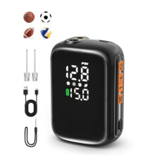 Pumteck AP1-M Electric Ball Pump: 15 Psi Portable Fast Inflation Rechargeable Sports Ball Air Inflator with LED Precise Pressure Gauge for Basketball