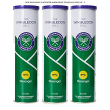 zaizah 3 x Slazenger Wimbledon Tennis Balls - Official Championship Ball - High-Performance, Durable, Suitable for All Court Types (Tin of 4)