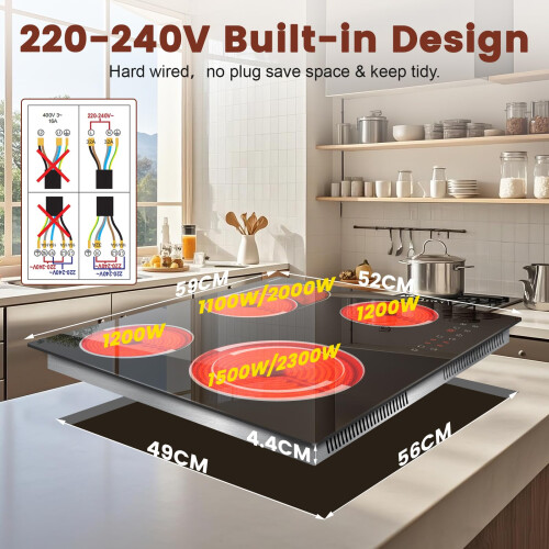 Jessier Ceramic Hob 4 Zone, Built-in Electric Hob 1