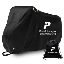 Poshhops Heavy duty Bike Cover for 1-2 Bikes, 600D Bike Covers for Outside Storage with Lock Holes, Bicycle Cover Waterproof Outdoor with Bike Storag