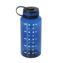 Smash 1 Litre Screw Cap Wide Mouth Water Bottle with Water Markings, Blue