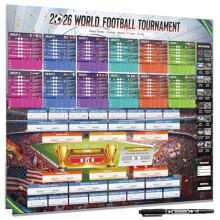 AhfuLife Extra Large World Cup Football 2026 Wall Chart for Party Decorations - 100 x 70cm World Cup WallChart Poster 2026 - Includes 48 Teams Group