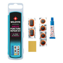 WELDTITE Airtite Bike Tyre Puncture Repair Kit - 6 Patches with Traditional Feather Edge, Quick & Dependable Bike Inner Tube Fix
