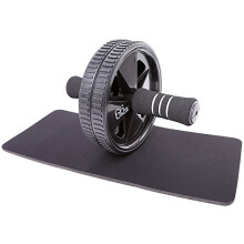 66Fit Ab Roller Wheel & Knee Pad - Abs Core Abdominal Workout Fitness Exerciser, Ideal for Core Training, Home and Gym Workout, Black