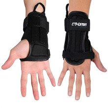 CTHOPER Impact Wrist Guard - Fitted Wrist Brace Support for Snowboarding, Skating, Skateboarding (Black, L)