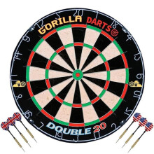 Gorilla Darts Double 20 Steel Dart Board Dartboard set with 6 pcs Steel Tip