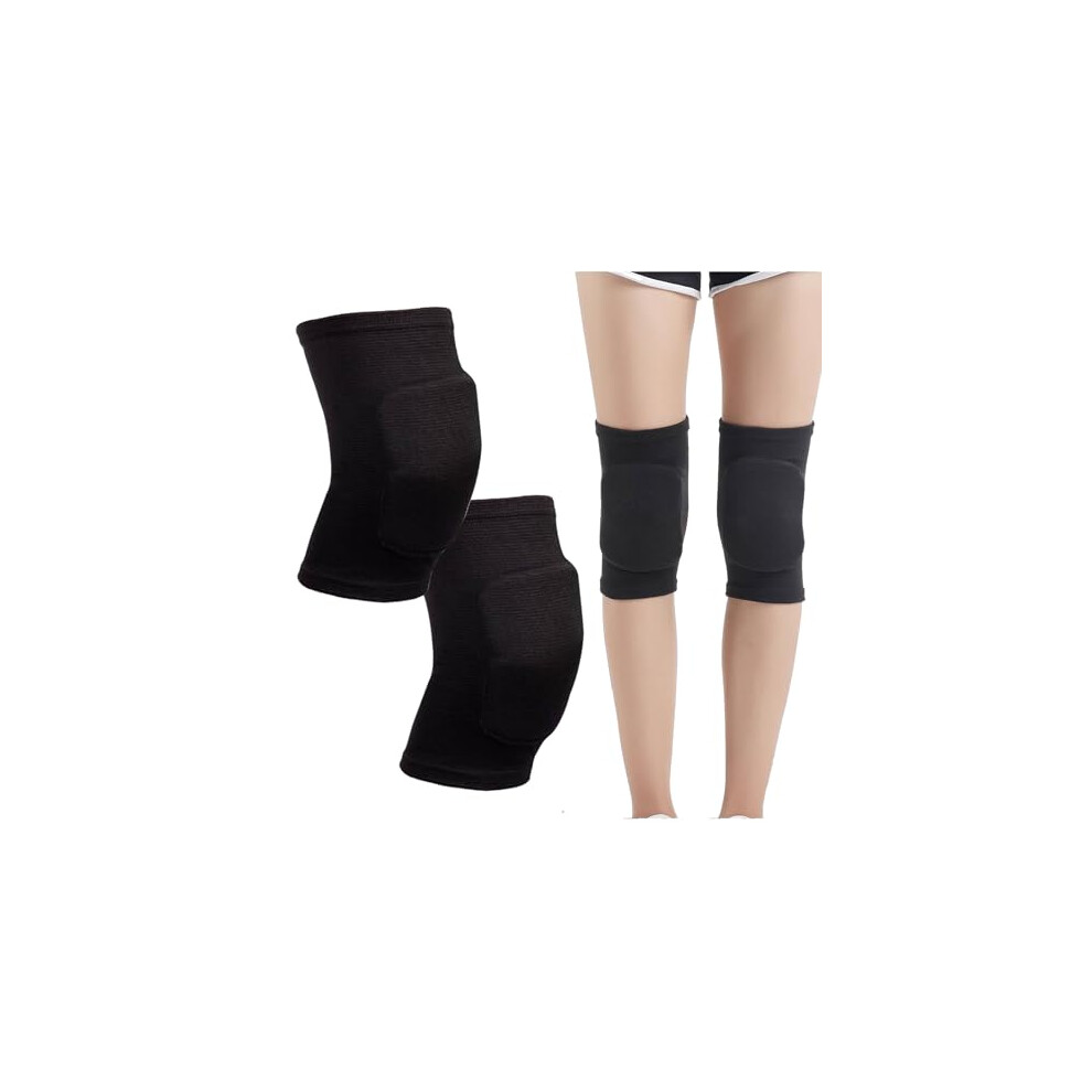 BNPHSIN 1 Pairs Stretchy Dance Knee Pads, Breathable Knee Brace Supports Knee Protector, Full Black Soft Brace Breathable Sleeve Protective for Dance-image-OPC-PTJKD26-NEW