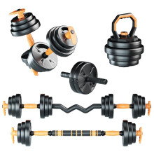 Strongway Adjustable 6 in 1 Dumbbell Straight and Curl Barbell