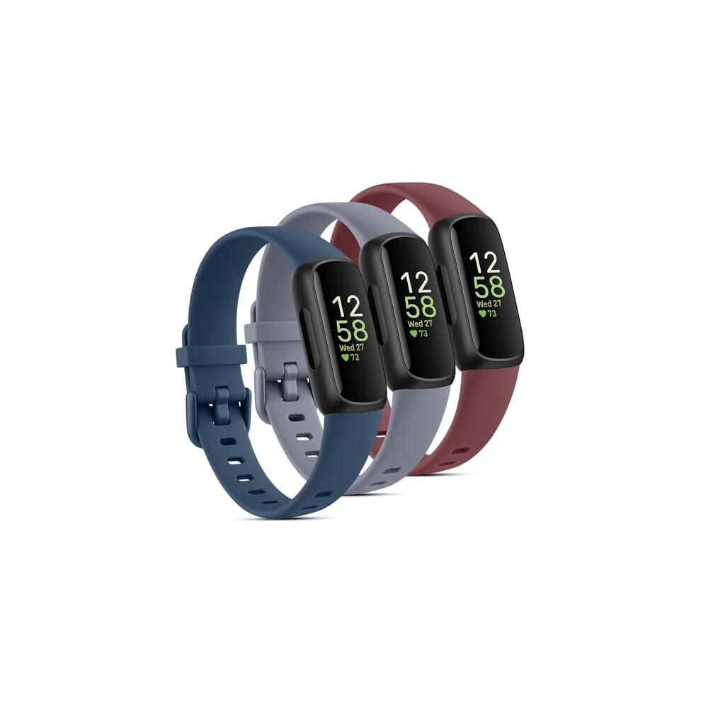 Pack 3 Straps For Fitbit Inspire 3 Strap For Women Men, Soft Silicone Replacement Strap Wristband Watchband Accessories 3-Pack 04 77035004