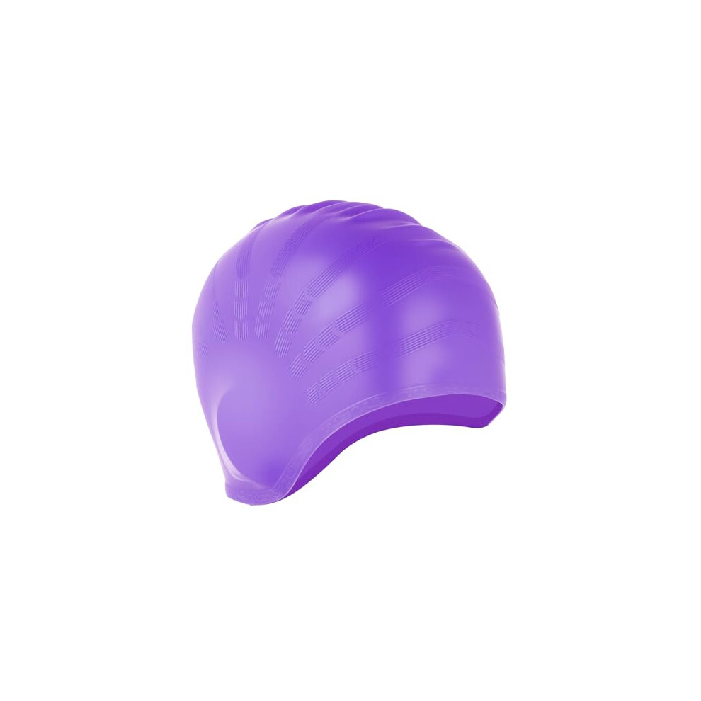 Photos - Swim Cap  with 3D Ear Protection, Waterproof Swimming Hat Fits Long & Short Hair Silicone Anti-Slip Swimming Cap Lightweight