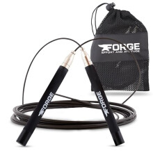 Forge Speedrope Skipping Rope. Premium, Precision Balanced, Anti-Slip Handles. Self-locking & Adjustable. Ideal for CrossFit, Boxing, HIIT, Circuits