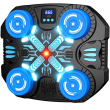 GeschenPark Kids Music Boxing Machine with Gloves, Bluetooth - 3 Game Modes - LED Lights, Wall-Mounted Punching Machine with Score Display, Toy for B
