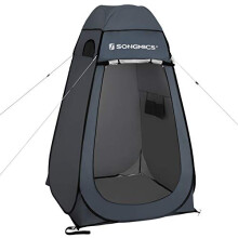 SONGMICS Portable Pop Up Tent, Dressing Room Privacy Shelter, for Outdoor Camping Fishing Beach Shower Toilet, with Zippered Carrying Bag, Dark Grey-