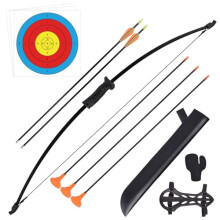 Recurve Bow and Arrow Set Archery with Quiver Target Finger Tab Armguard Outdoor Youth Children Junior Beginner Longbow Training