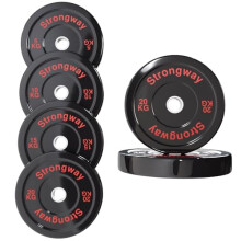 Strongway Olympic Bumper Weight Plates (5KG 10KG 20KG) Discs for Barbell - 2 Inch (2") / 50mm Hole - Weight Lifting Workout for Home Gym Fitness Men