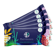 Bambooco Large Biodegradable Shower Bed in Bath Full Body Adult Wet Wipes in Recyclable Packaging - Pack of 40, Festival essentials, Camping essentia
