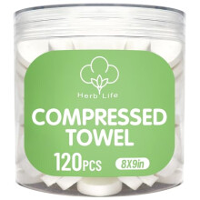 Herb Life 120 Pcs Compressed Towels, Disposable Face Compressed Towel, Mini Compressed Towel, Camping Towel, Portable Compressed Coin Tissue for Trav