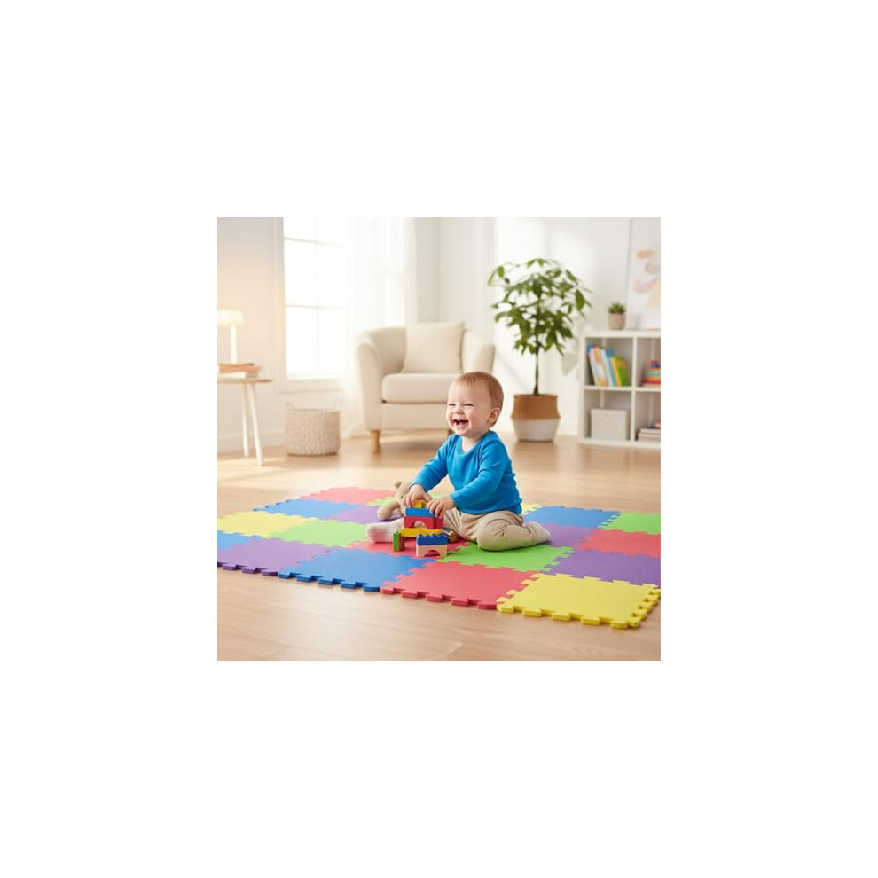 Extra Thick Interlocking Eva Soft Foam Mat Gym Flooring Yoga Tiles Kids Play 30Cm X 30Cm | Eva Foam Mats - Size 30X30cm (27) Burakh