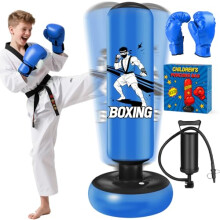 Punching Bag for Kids, 168cm Stable Boxing Bag with Gloves & Air Pump, Free Standing Inflatable Kids Punching Bags for Boys Girls Age 6-18 for Practi