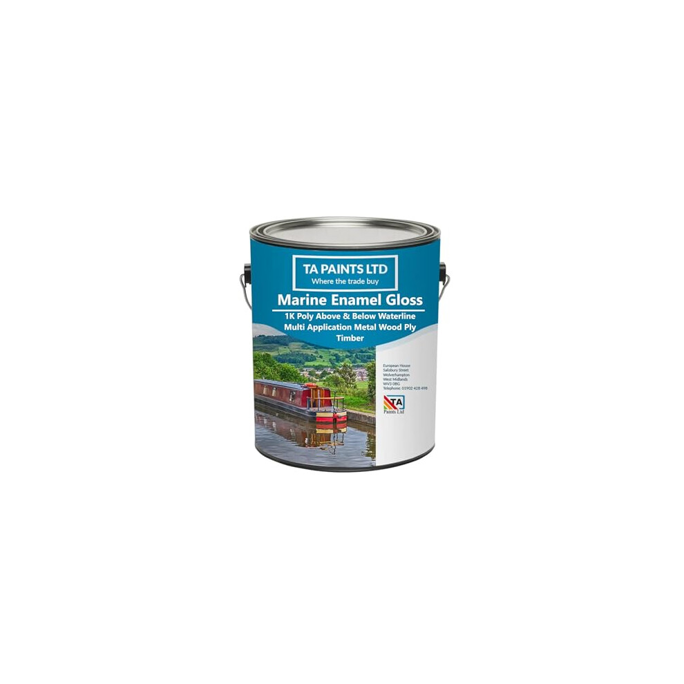 T A Paints Ltd Marine Boat & Barge Paint Multi Purpose Marine Gloss Paint Wood Metal Above Below Waterline Cruisers Canal Barge Narrow Boats (5 Litre 84574800