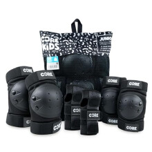 CORE Junior Triple Pad Set Knee Pads Elbow Pads Wrist Guards 6 in 1 Protective Gear Set for Kids Youth Adult for Skateboarding Scooter Cycling BMX Sk