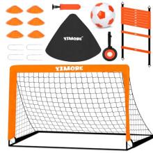 Football Goal Set with Football Training Equipment for Kids, Foldable Football Net with Speed Agility Ladder Disc Cones, Indoor Outdoor Garden Toy Gi