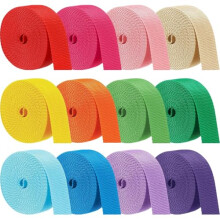 Wonninek Webbing Strap Heavy Duty Polypropylene Webbing 3.8cm Wide 66Yards Mixed Durable Web Strap for Handbag, Indoor&Outdoor Gear, Pet Collars, DIY