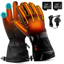 ABXMAS Rechargeable Heated Gloves for Men, Battery Heated Gloves 7.4V 3200 mAh Batteries Powered, 3 Temperature Levels, Touch Screen for Motorcycle S
