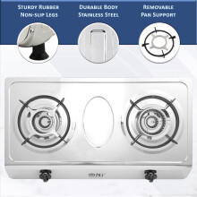 NJ200SD Indoor Gas Stove 2 Burner Portable Gas Hob LPG Cooker 88kW Propane