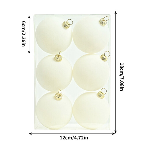 Velvet Christmas Ornaments Beige 6-Pack 1