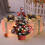 Pre-lit flocked mini Christmas tree with timer 36 inch 5