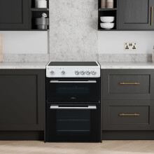 Willow WT60CCW 60cm Electric Cooker with Ceramic Hob Twin Cavity 31L Electr