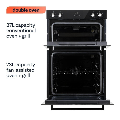 electriQ Electric Built In Double Oven - Black 1
