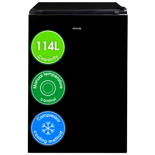 Abode Under Counter Fridge 50cm Wide Freestanding Black 1