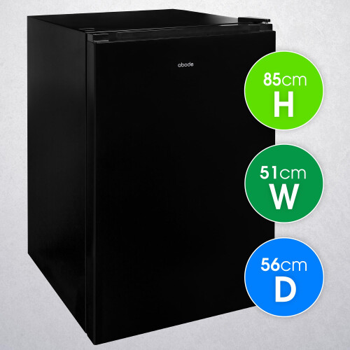 Abode Under Counter Fridge 50cm Wide Freestanding Black 2
