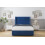 (5' King, Navy) Sloomy Devonshire Plush Divan Bed Base No Drawers With 54" Wingback Headboard 2