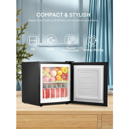 FOHERE Table Top Mini Freezer 32L for Office and Home,Black 1
