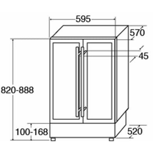 CDA CDA FWC624SS 60cm Double Door Dual Zone Under 1